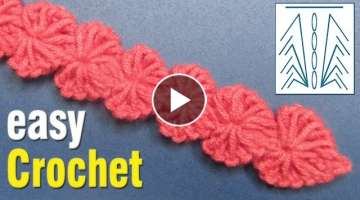Easy Crochet: How to Crochet a Simple Tunisian Hearts Cord.