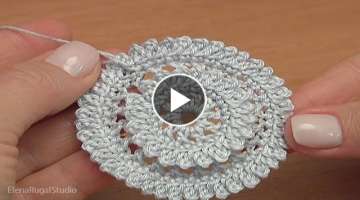 Crochet Round Motif with Picot Tutorial 