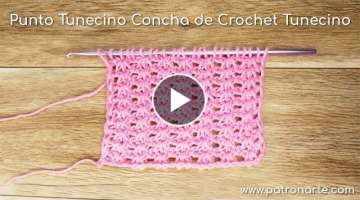 Punto Tunecino Concha de Crochet Tunecino Paso a Paso con Aumentos y Disminuciones incluidos