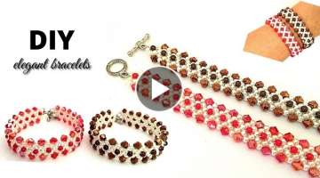 DIY elegant beaded bracelets for an elegant outfit// Beading tutorials@Easy beading creations