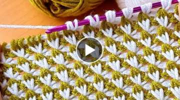 Very Easy Super Tunisian Knitting krochet baby blanket model yelek battaniye örgü modeli