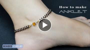 Simple and easy to make beaded anklet for beginners. Beading tutorial